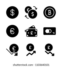 Economy vector icon set. mining, gold, btc and board icons vector illustration.