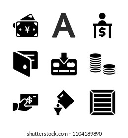 Economy vector icon set. one, logistics, international and petroleum icons vector illustration.