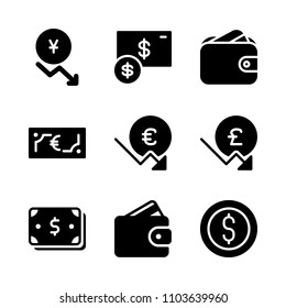 Economy vector icon set. payment, new, shiny and object icons vector illustration.