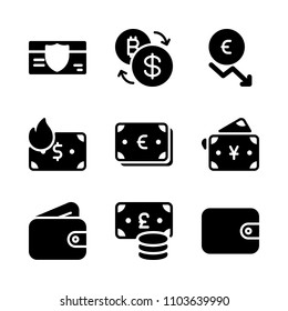Economy vector icon set. purchase, shopping, japan and usd icons vector illustration.