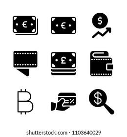 Economy vector icon set. savings, debt, british and uk icons vector illustration.