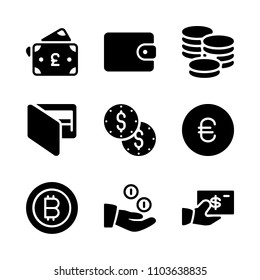 Economy vector icon set. shiny, sterling, buy and paper icons vector illustration.