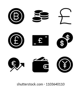 Economy vector icon set. uk, cost, investment and growth icons vector illustration.