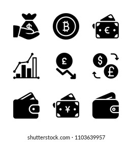 Economy vector icon set. value, app, flat and increase icons vector illustration.