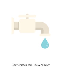 Economy water tap icon flat vector. Smart consumption. Money home isolated