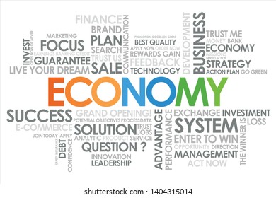 Economy Word Cloud White Background Stock Vector (Royalty Free ...