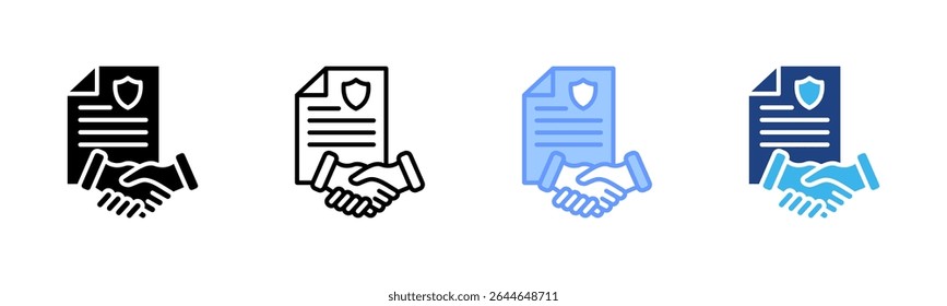 Coleção de vários estilos da folha de ícone do E-Contract