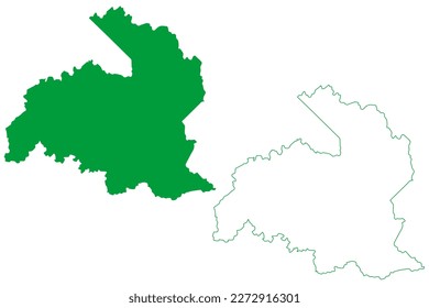 Ecoporanga municipality (Espírito Santo state, Municipalities of Brazil, Federative Republic of Brazil) map vector illustration, scribble sketch map