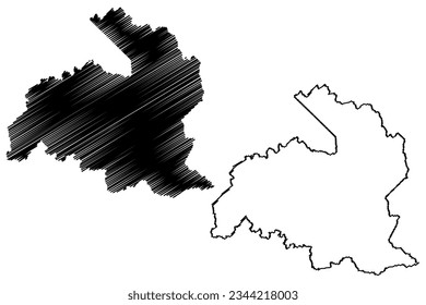 Ecoporanga municipality (Espírito Santo state, Municipalities of Brazil, Federative Republic of Brazil) map vector illustration, scribble sketch map