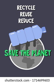 póster ecológico salva al planeta de la contaminación