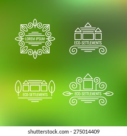 Eco-settlement. Logo and design element