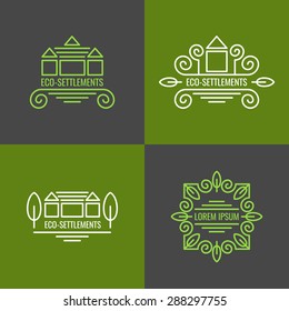 Eco-settlement. Logo and design element