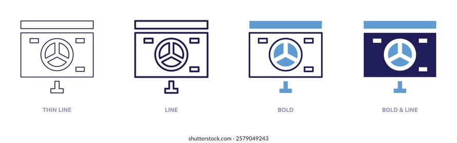 Ecosystem analysis icon in 4 different styles. Thin Line, Line, Bold, and Bold Line. Duotone style. Editable stroke.