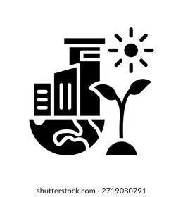 Ilustración vectorial de glifos de iconos de construcción de ecosistemas