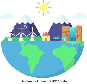 Ecosystem Earth Vector Illustration for Climate theme