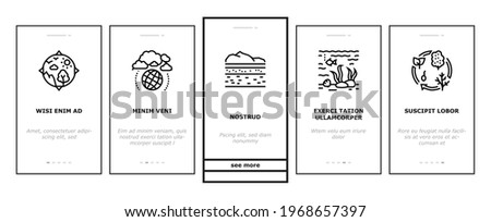 Ecosystem Environment Onboarding Mobile App Page Screen Vector. Ecosystem And Ecology, Biodiversity And Life Cycle, Biosphere And Atmosphere Illustrations