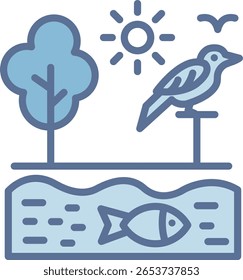 Ecosystem Filled Blue Tone Icon