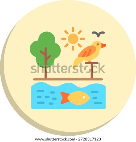 Ecosystem Flat Circle Style Icon