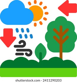 Ecosystem Flat Vector Icon Design