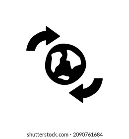 Ecosystem Icon in black flat glyph, filled style isolated on white background