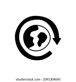 Ecosystem Icon in black flat glyph, filled style isolated on white background