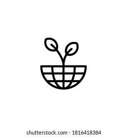 Ecosystem Icon  in black line style icon, style isolated on white background