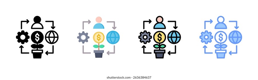 Ecosystem Icon Element For Design And Vector