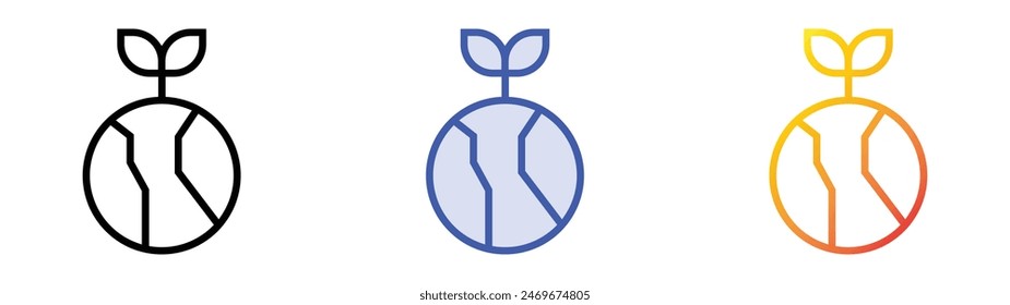 ecosystem icon. Linear, Blue Fill and Gradient Style Design Isolated On White Background