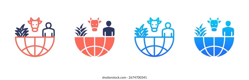 Pacote De Ícones De Ecossistema Em Vários Estilos