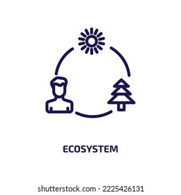 ecosystem icon from people collection. Thin linear ecosystem, ecology, earth outline icon isolated on white background. Line vector ecosystem sign, symbol for web and mobile