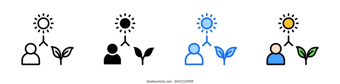 Conjunto de ícones de ecossistema Coleção de estilos múltiplos