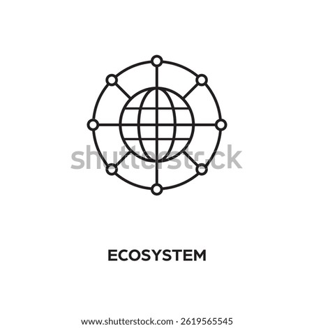 Ecosystem Icon Vector Illustration Line Style. ecosystem outline icon. Linear vector from people concept. Thin line ecosystem icon isolated on white background