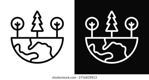 Estilo de fondo blanco y negro del icono del ecosistema