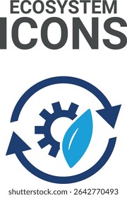 Ecosystem icons, Icons Set of Green Eco-Friendly and Symbols for Sustainability and Environmental Awareness
