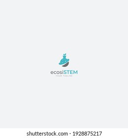 laboratorio de crecimiento de la naturaleza del logotipo del ecosistema
