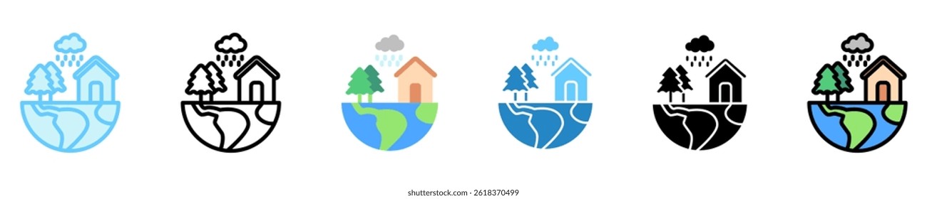 Ecosystem multi style, mini illustration icon. use for modern concept, print, UI, UX kit, web and app development. Vector EPS 10, related to business, green industry, eco friendly and economy .