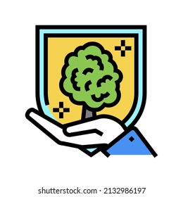 ecosystem protect color icon vector. ecosystem protect sign. isolated symbol illustration