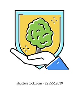 ecosystem protect color icon vector. ecosystem protect sign. isolated symbol illustration