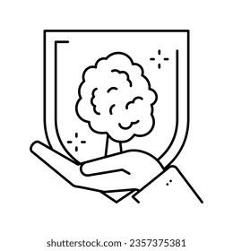 ecosystem protect line icon vector. ecosystem protect sign. isolated contour symbol black illustration
