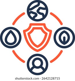 Ecosystem Protection Icon Color Line Vector Illustration
