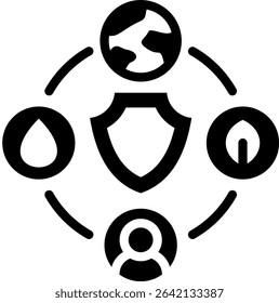Ecosystem Protection Icon Glyph Vector Illustration