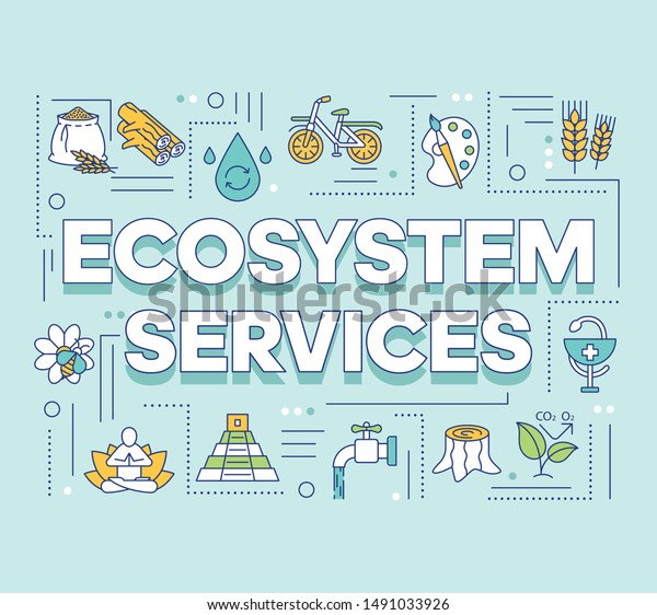 Ecosystem Services Word Concepts Banner Provisioning Stock Vector