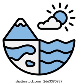 Ecosystem Single Icon Blue Black Illustration