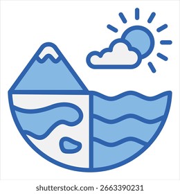 Ecosystem Single Icon Blue White Illustration