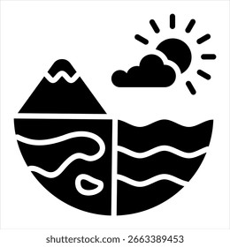 Ecosystem Single Icon Glyph Illustration