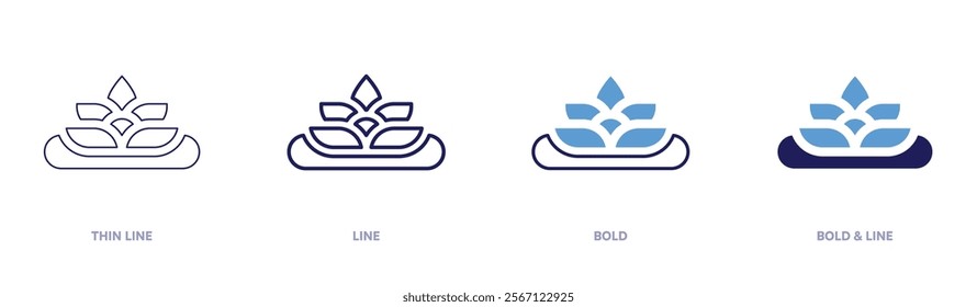 Ecotherapy icon in 4 different styles. Thin Line, Line, Bold, and Bold Line. Duotone style. Editable stroke.