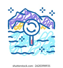 ökotopsystem doodle symbol skizze vektor. Öko-Systemzeichen. einzelne Symbolgrafik