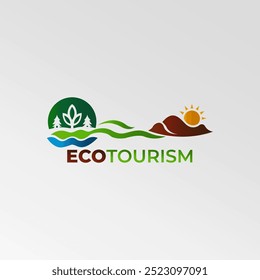 estilo da natureza do modelo de logotipo ecoturismo