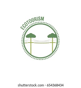 Ecotourism stamp. Vector illustration. 