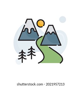 Ecotourism vector filled outline icon style illustration. EPS 10 file